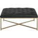 Endall 17 inch Antique Brass / Vintage Black Night Leather Ottoman